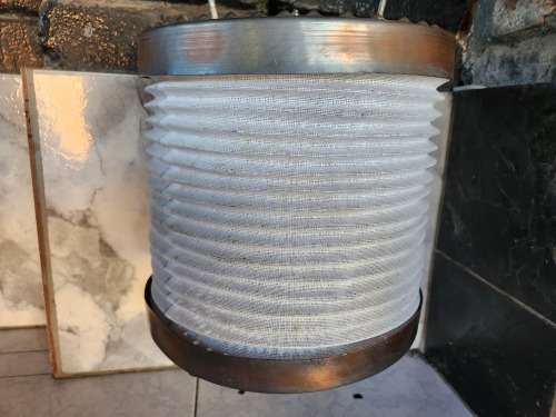 AWESOME FIND! VINTAGE PERSIAN OTTOMAN COPPER AND CONCERTINA CLOTH CANDLE LANTERN