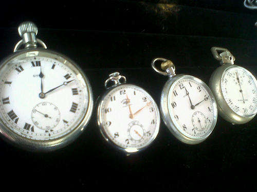 ANTIQUE POCKET WATCHES X 4 CYMA,CYMA, ROTARY AND ELGIN