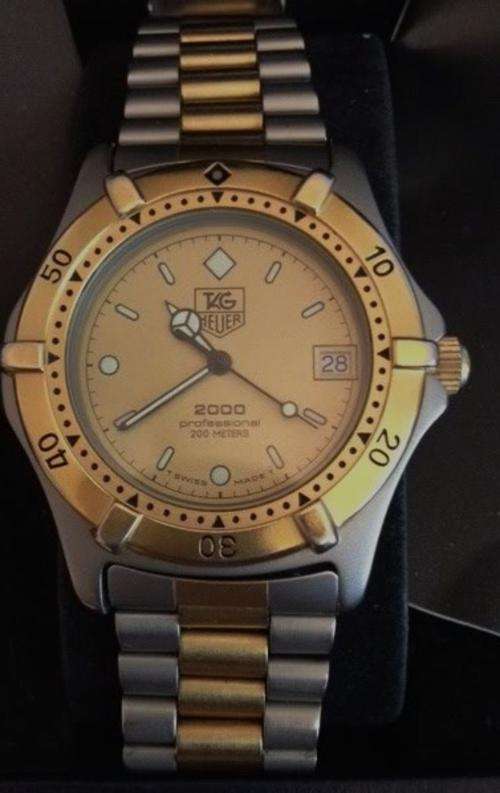 TAG HEUER PROFESSIONAL 2000 SERIES TWO TONE GENTS WATCH - 100% AUTHENTIC