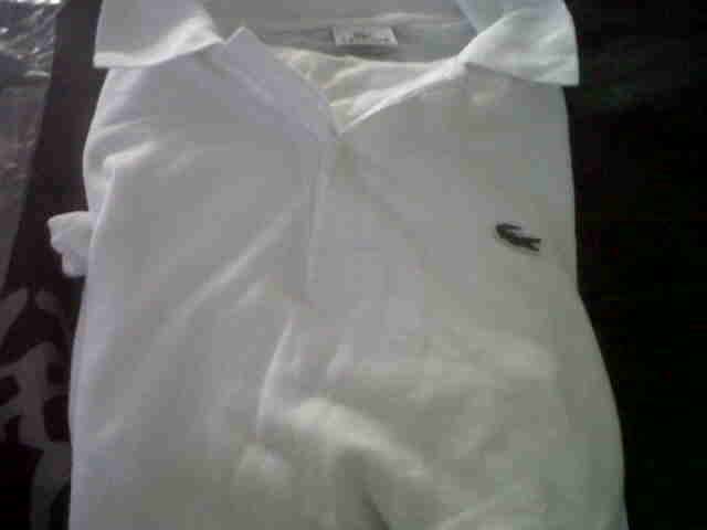 LACOSTE MENS WHITE POLO SHIRT SIZE 6 ( XL)
