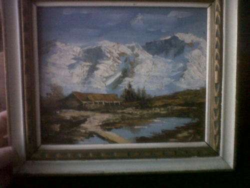 BEAUTIFUL GENUINE PAINTING OF SMALL HOUSE AND COUNRTY SIDE