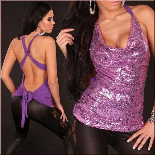BRAND NEW - SEXY SEQUENCED PURPLE TOP   FREE GIFT INCLUDED