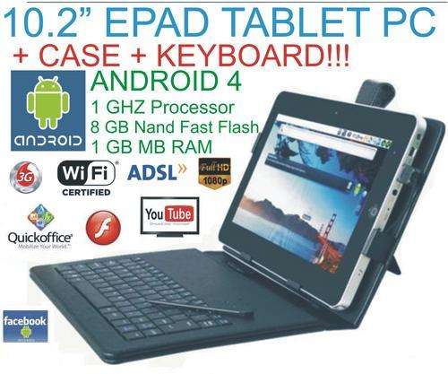 **AMAZING** 2013 NEW 10.2" ANDROID 4 TABLET PC - GPS - WITH KEYBOARD AND CASE