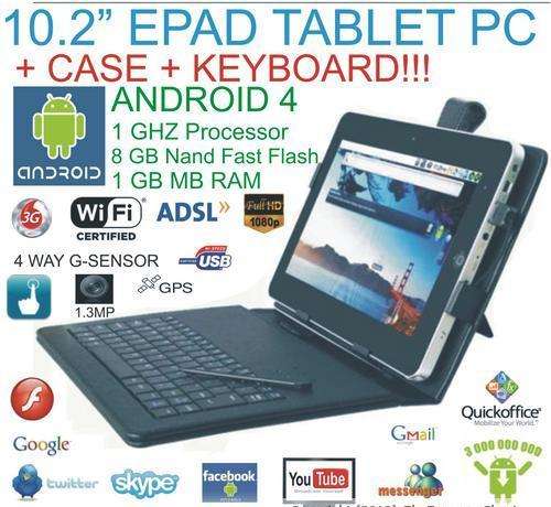**24HR DELIVERY** 2013 NEW 10.2" ANDROID 4 TABLET PC - GPS - WITH KEYBOARD AND CASE