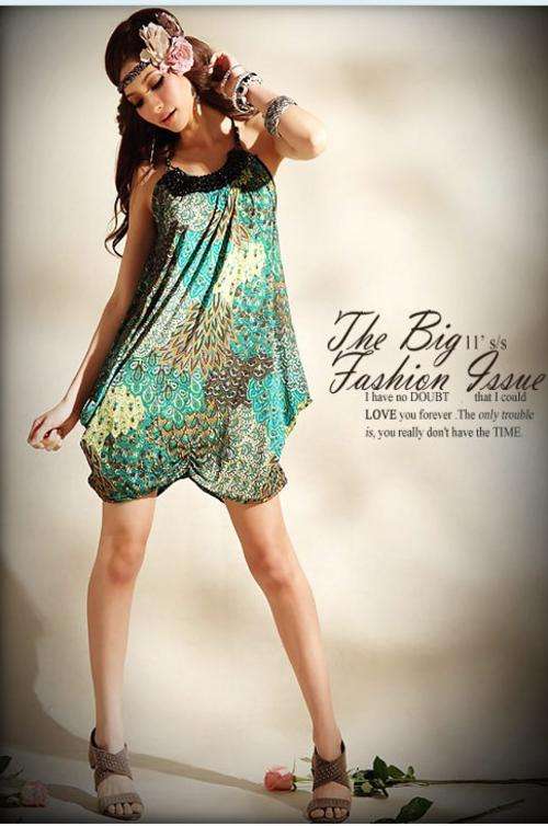 STUNNING GREEN AND BLACK - MINI DRESS - ONE SIZE FITS ALL