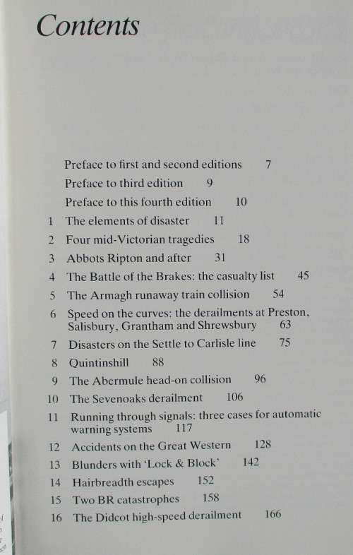 HISTORIC RAILWAY DISASTERS by O. S. NOOCK 4th EDITION