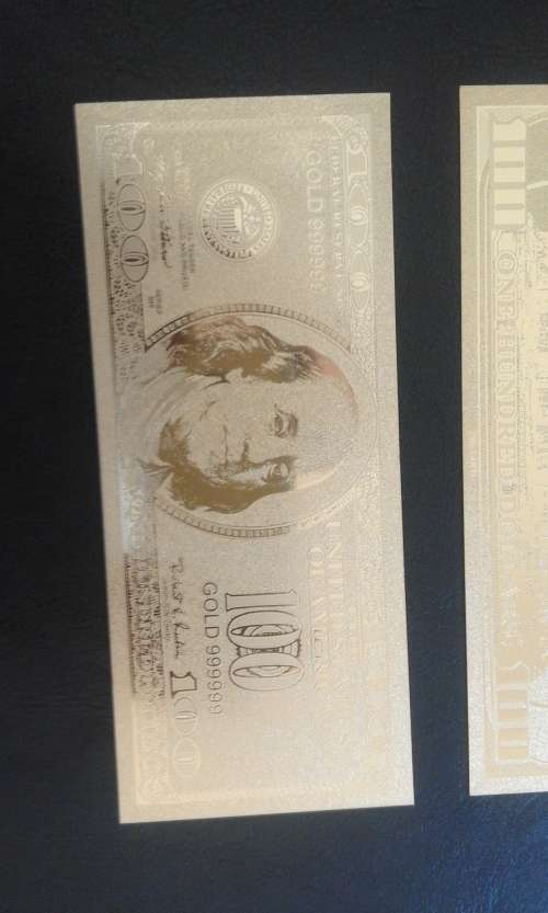 3 x United States Of America 24 Kt 0.999 GOLD Foil $100 Dollar Bank Note - Bid to take all