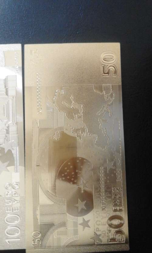 GOLD FOIL! FULL SET of 7 x Euro Bank Note 24 K 0.999.