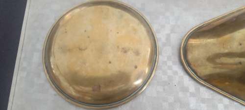 Antique Vintage Brass Set of Weighing Scale Pans plus Weights