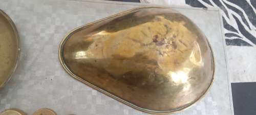 Antique Vintage Brass Set of Weighing Scale Pans plus Weights