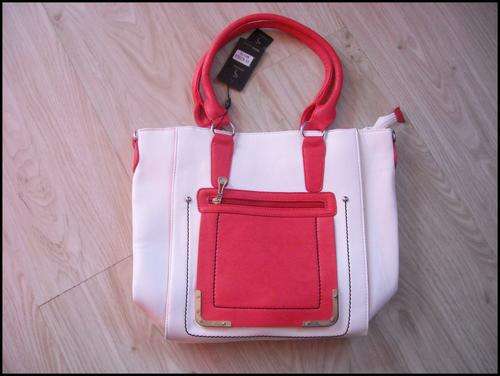 ***Stunning ***Red And White Ladies Leather Handbag***
