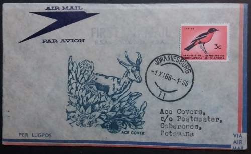 AVIATION 1966 FIRST AIRMAIL RSA - BOTSWANA