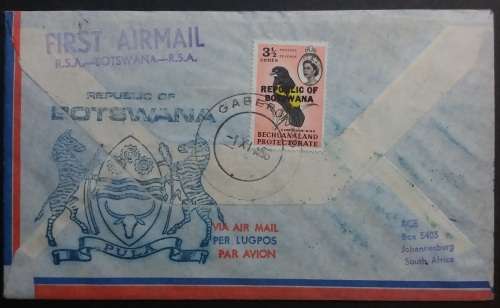 AVIATION 1966 FIRST AIRMAIL RSA - BOTSWANA