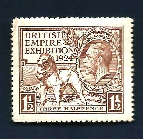 GB 1924 EMPIRE EXHIBITION 1 1/2 d brown fine mint