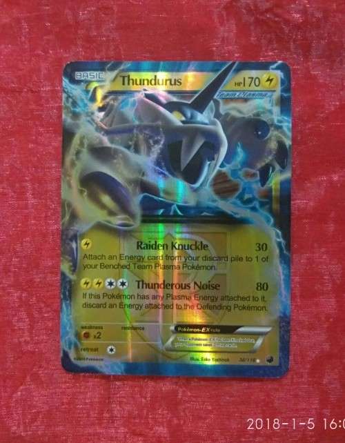 Pokemon Thundurus EX Holo Card