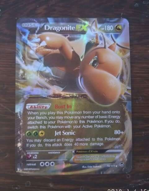 Pokemon Dragonite EX Holo Card
