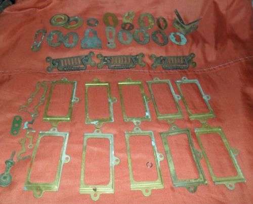 LARGE BRASS DRAWER PLATES -KEY PLATES HANDLES ETC