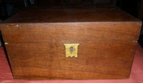 ANTIQUE VICTORIAN 1899 WOODEN WRITING BOX SLOPED FOR RESTORATION