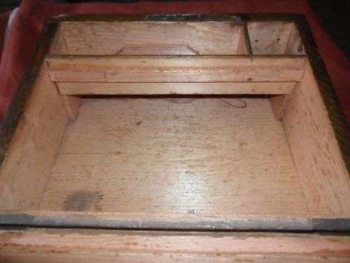 ANTIQUE VICTORIAN 1899 WOODEN WRITING BOX SLOPED FOR RESTORATION