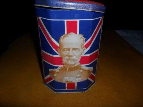 VINTAGE DODO DESIGNS REPRODUCTION BOER WAR PATRIOTIC TEA TIN GENERALS UNION JACK