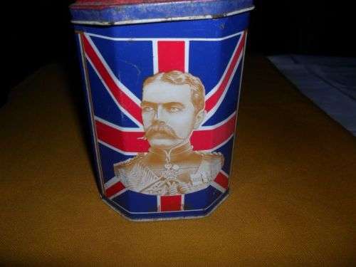 VINTAGE DODO DESIGNS REPRODUCTION BOER WAR PATRIOTIC TEA TIN GENERALS UNION JACK