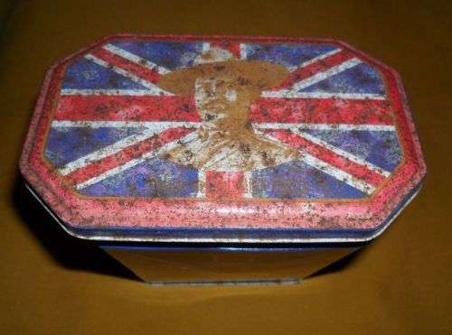 VINTAGE DODO DESIGNS REPRODUCTION BOER WAR PATRIOTIC TEA TIN GENERALS UNION JACK