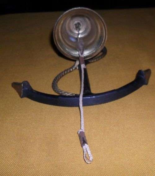 WROUGHT IRON AND BRASS ANCHOR BAR BELL