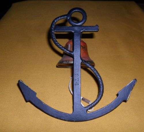 WROUGHT IRON AND BRASS ANCHOR BAR BELL