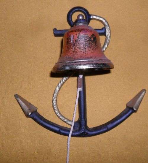 WROUGHT IRON AND BRASS ANCHOR BAR BELL
