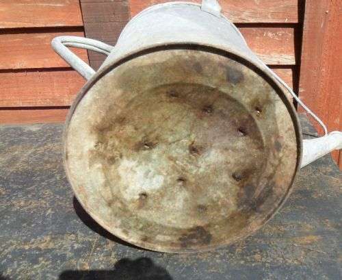 OLD GALVANIZED 3 GAL WATERING CAN FOR DISPLAY - LEAKS