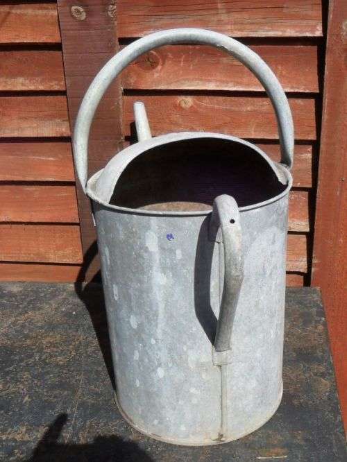 OLD GALVANIZED 3 GAL WATERING CAN FOR DISPLAY - LEAKS