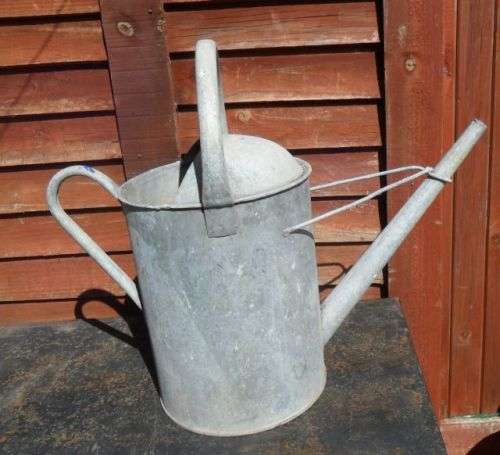OLD GALVANIZED 3 GAL WATERING CAN FOR DISPLAY - LEAKS