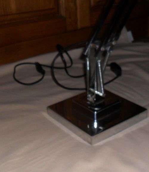HEAVY BASED SILVER ANGLE POISE DESK LAMP