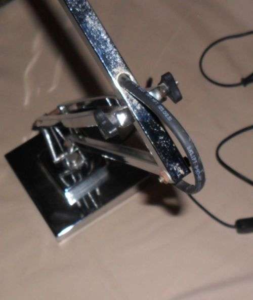 HEAVY BASED SILVER ANGLE POISE DESK LAMP