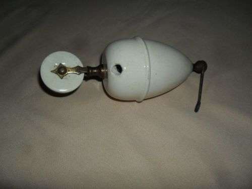 1940'S VINTAGE CREAM PORCELAIN COUNTERWEIGHTS FOR CEILING LIGHTS