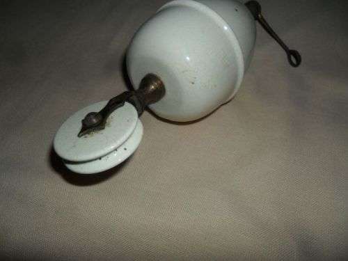 1940'S VINTAGE CREAM PORCELAIN COUNTERWEIGHTS FOR CEILING LIGHTS