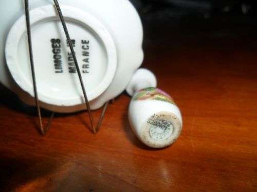 VINTAGE MINIATURE LIMOGES  PLATE AND VASE - POST 1950'S