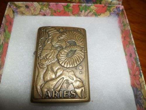 BRASS  ARIES ZIPPO LIGHTER