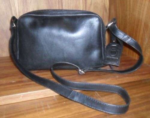 TAURUS REAL LEATHER MEN'S OR LADIES CROSS BODY  BLACK LEATHER BAG