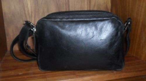 TAURUS REAL LEATHER MEN'S OR LADIES CROSS BODY  BLACK LEATHER BAG