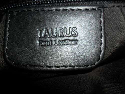 TAURUS REAL LEATHER MEN'S OR LADIES CROSS BODY  BLACK LEATHER BAG