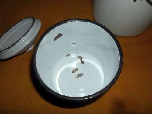 2 X ENAMEL CONTAINERS -ONE A BILLY CAN