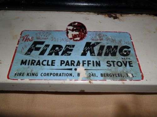 VINTAGE TABLE TOP ENAMEL 2 PLATE PARAFFIN STOVE -FIRE KING