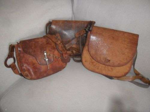 3 LEATHER BAGS DAMAGED  AS IS-ONE BID TAKES ALL