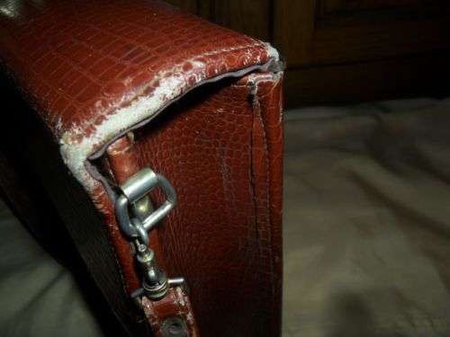 VINTAGE LEATHER LOOK LAP TOP SATCHEL