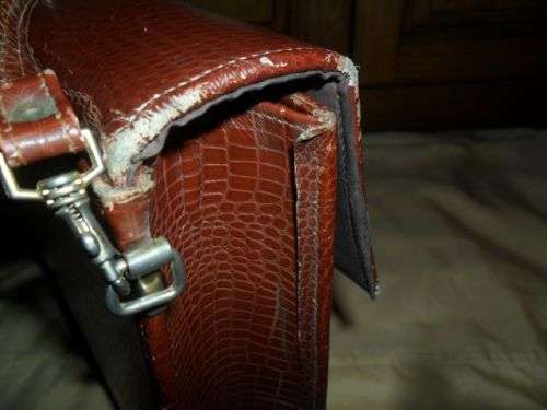 VINTAGE LEATHER LOOK LAP TOP SATCHEL