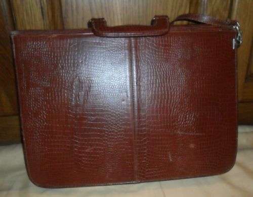 VINTAGE LEATHER LOOK LAP TOP SATCHEL