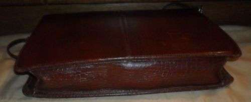 VINTAGE LEATHER LOOK LAP TOP SATCHEL