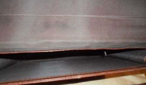 VINTAGE LEATHER LOOK LAP TOP SATCHEL