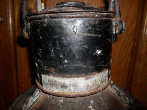 LARGE ANTIQUE GALVANIZED SHIPS ANCHOR LAMP -TELFORD  GRIER MACKAY AND CO